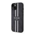 Guess 4G Printed Stripes MagSafe - Etui iPhone 14 Plus (Czarny)