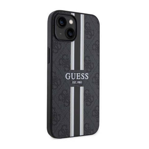 Guess 4G Printed Stripes MagSafe - Etui iPhone 14 Plus (Czarny)