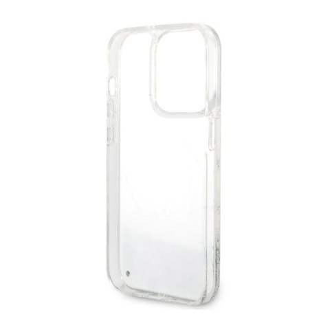 Guess Liquid Glitter Marble - Etui iPhone 14 Pro Max (Biały)