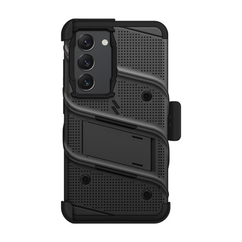 ZIZO BOLT Series - Pancerne etui Samsung Galaxy S23 ze szkłem 9H na ekran + uchwyt z podstawką (czarny)