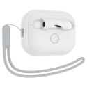 Spigen Silicone Fit Strap - Etui do Apple AirPods Pro 1 / 2 (Biały / Szary)