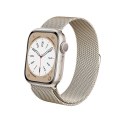 Crong Milano Steel - Pasek ze stali nierdzewnej do Apple Watch 38/40/41/42 mm (szampański)