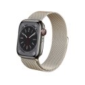 Crong Milano Steel - Pasek ze stali nierdzewnej do Apple Watch 38/40/41/42 mm (szampański)