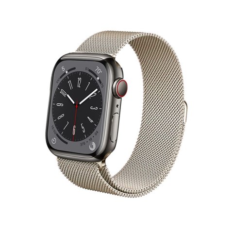 Crong Milano Steel - Pasek ze stali nierdzewnej do Apple Watch 38/40/41/42 mm (szampański)