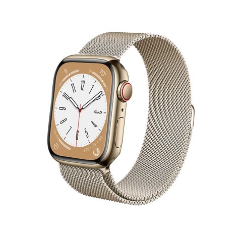 Crong Milano Steel - Pasek ze stali nierdzewnej do Apple Watch 38/40/41/42 mm (szampański)