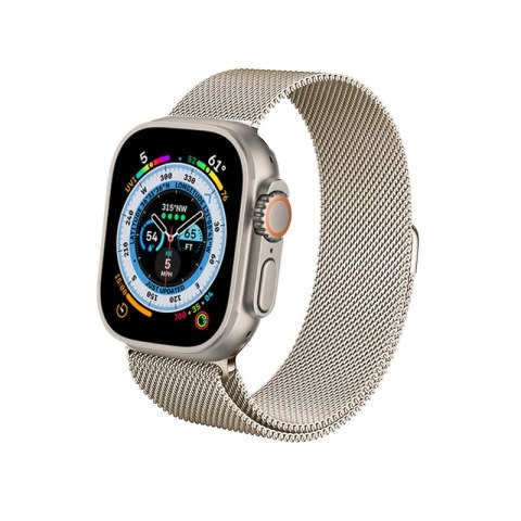 Crong Milano Steel - Pasek ze stali nierdzewnej do Apple Watch 38/40/41/42 mm (szampański)