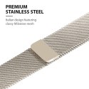 Crong Milano Steel - Pasek ze stali nierdzewnej do Apple Watch 38/40/41/42 mm (szampański)