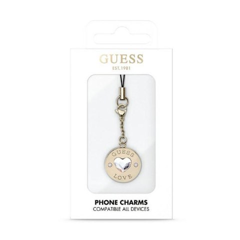 Guess Phone Strap Heart Diamond Charm with Rhinestones - Zawieszka do telefonu