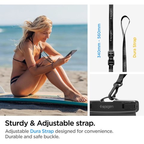 Spigen A601 Universal Waterproof Case - Etui do smartfonów do 6.9" (Czarny)