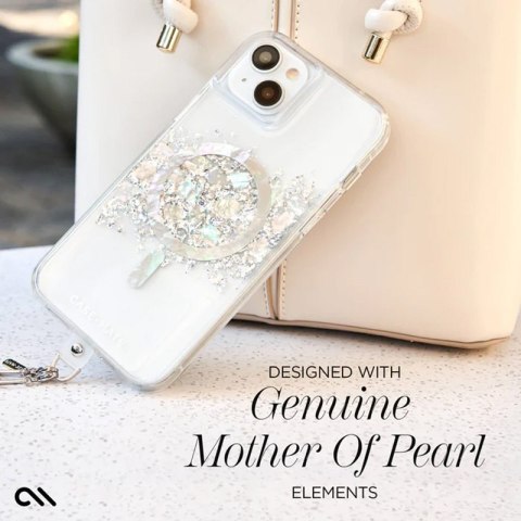 Case-Mate Karat MagSafe - Etui iPhone 15 / iPhone 14 / iPhone 13 zdobione naturalną masą perłową (A Touch of Pearl)