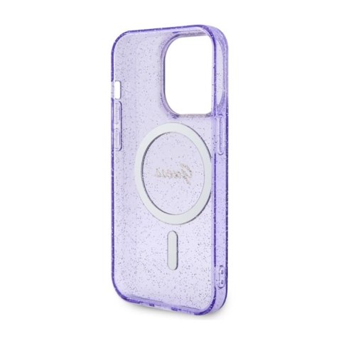 Guess Glitter Gold MagSafe - Etui iPhone 14 Pro Max (Purpurowy)