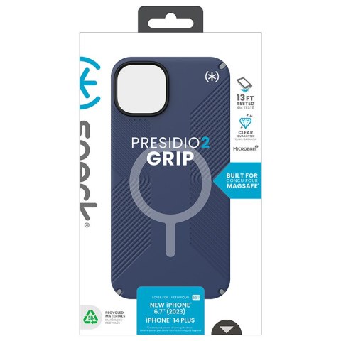 Speck Presidio2 Grip Magsafe - Etui iPhone 15 Plus / iPhone 14 Plus (Coastal Blue / Black / White)