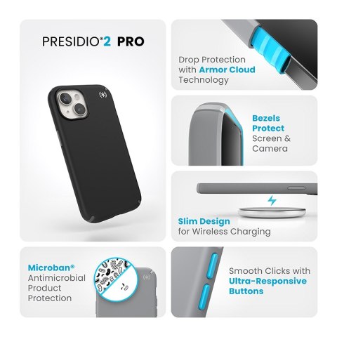 Speck Presidio2 Pro - Etui iPhone 16e / iPhone 15 / iPhone 14 / iPhone 13 (Black / Slate Grey / White)
