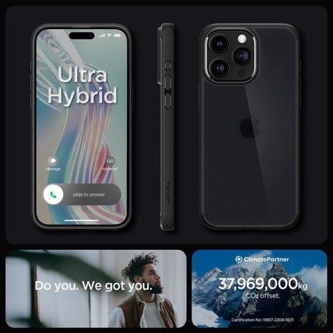 Spigen Ultra Hybrid - Etui do iPhone 15 Pro Max (Frost Black)
