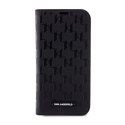 Karl Lagerfeld Booktype Saffiano Monogram - Etui iPhone 14 Pro (Czarny)