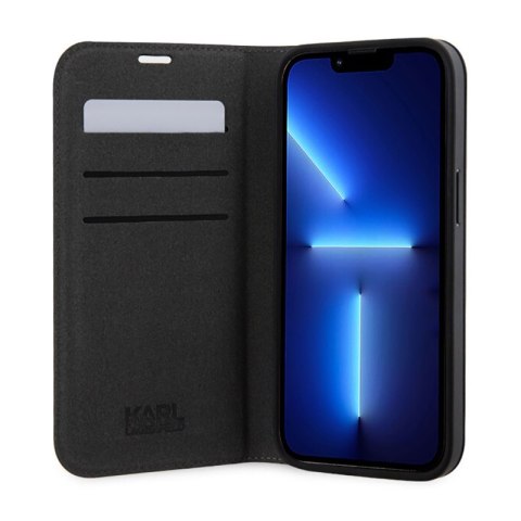 Karl Lagerfeld Booktype Saffiano Monogram - Etui iPhone 14 Pro (Czarny)