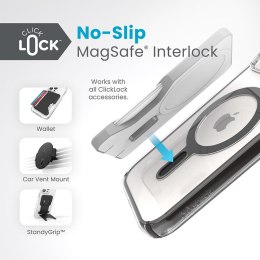 Speck Presidio Perfect-Clear ClickLock & MagSafe - Etui iPhone 16e / iPhone 15 / iPhone 14 / iPhone 13 (Clear / Frosted Black / 