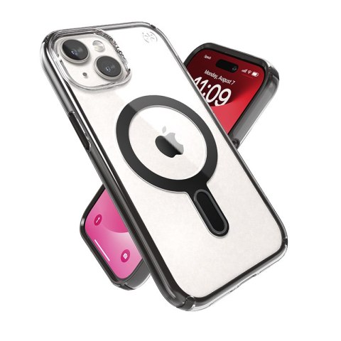 Speck Presidio Perfect-Clear ClickLock & MagSafe - Etui iPhone 16e / iPhone 15 / iPhone 14 / iPhone 13 (Clear / Frosted Black / 