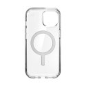 Speck Presidio Perfect-Clear MagSafe - Etui iPhone 16e / iPhone 15 / iPhone 14 / iPhone 13 (Clear / Chrome Finish / Serene Silve