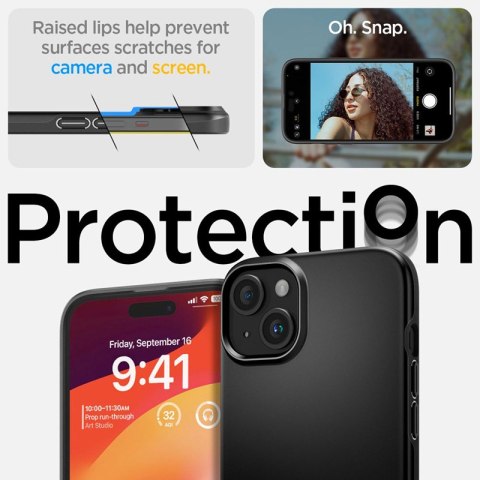 Spigen Thin Fit - Etui do iPhone 15 (Czarny)