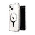 Speck Gemshell Grip + MagSafe - Etui do iPhone 16e / iPhone 15 / iPhone 14 / iPhone 13 (Clear / Chrome Finish)