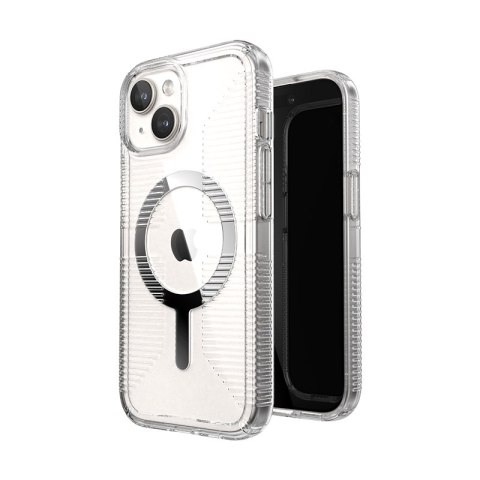 Speck Gemshell Grip + MagSafe - Etui do iPhone 16e / iPhone 15 / iPhone 14 / iPhone 13 (Clear / Chrome Finish)