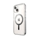 Speck Gemshell Grip + MagSafe - Etui do iPhone 16e / iPhone 15 / iPhone 14 / iPhone 13 (Clear / Chrome Finish)