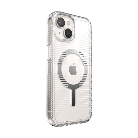 Speck Gemshell Grip + MagSafe - Etui do iPhone 16e / iPhone 15 / iPhone 14 / iPhone 13 (Clear / Chrome Finish)