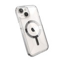 Speck Gemshell Grip + MagSafe - Etui do iPhone 16e / iPhone 15 / iPhone 14 / iPhone 13 (Clear / Chrome Finish)