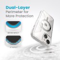 Speck Gemshell Grip + MagSafe - Etui do iPhone 16e / iPhone 15 / iPhone 14 / iPhone 13 (Clear / Chrome Finish)