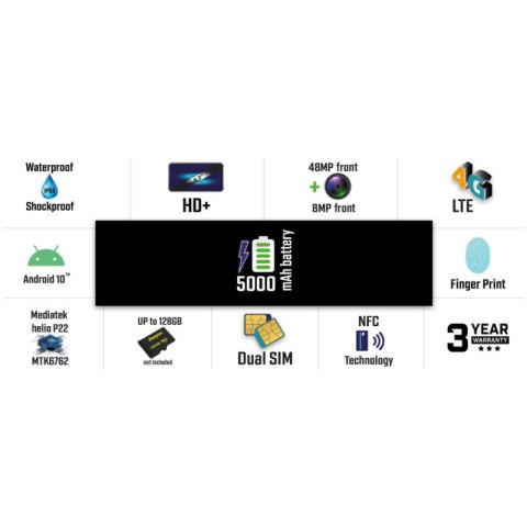 Energizer HardCase H620S - Smartfon pancerny rugged 4GB RAM 64GB 6,2" 4G LTE Dual Sim EU (Czarny)