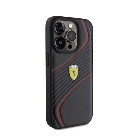 Ferrari Twist Metal Logo - Etui iPhone 15 Pro (czarny)