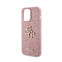 Guess Glitter Script Big 4G - Etui iPhone 15 Pro (różowy)