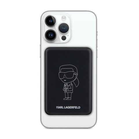 Karl Lagerfeld NFT Outline Ikonik MagSafe - Power Bank indukcyjny 5000 mAh 15W MagSafe (czarny)