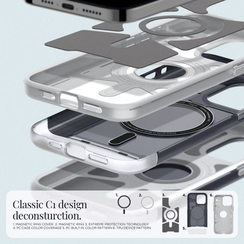 Spigen Classic C1 Mag MagSafe - Etui do iPhone 15 Pro (Graphite)
