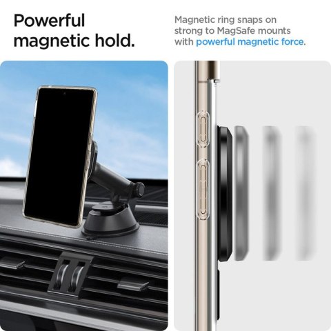 Spigen OneTap Ring Magnetic MagSafe Plate - Uniwersalny pierścień magnetyczny na etui / smartfona (Carbon)