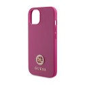 Guess 4G Strass Metal Logo - Etui iPhone 15 (różowy)