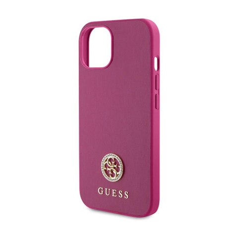 Guess 4G Strass Metal Logo - Etui iPhone 15 (różowy)