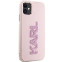 Karl Lagerfeld 3D Rubber Glitter Logo - Etui iPhone 11 (Różowy)