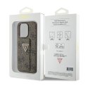 Guess Grip Stand 4G Triangle Strass Logo - Etui iPhone 15 Pro Max (brązowy)