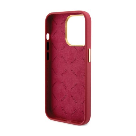 Guess Silicone Script Metal Logo & Frame - Etui iPhone 15 Pro (magenta)