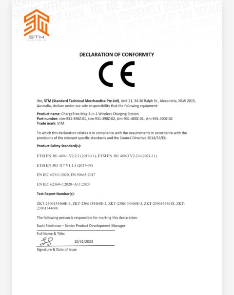 STM ChargeTree MAG - Mobilna ładowarka bezprzewodowa 3w1 z MagSafe (biały)