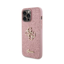 Guess Glitter Script Big 4G - Etui iPhone 15 Pro Max (różowy)