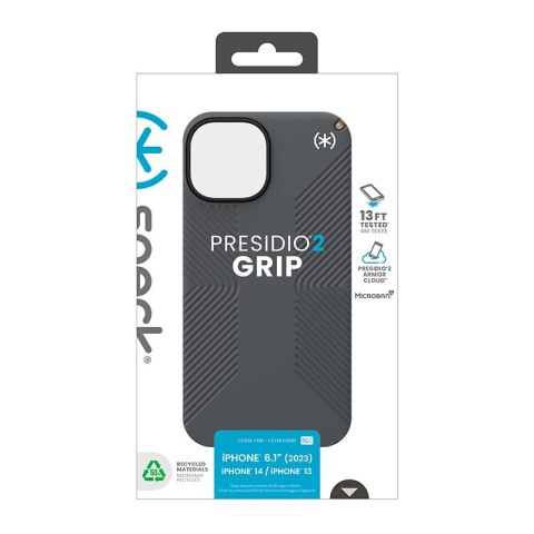 Speck Presidio2 Grip - Etui iPhone 17e / 16e / 15 / 14 / 13 (Charcoal Grey / Cool Bronze / White)