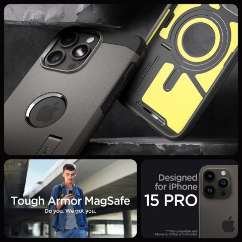 Spigen Tough Armor Mag MagSafe - Etui do iPhone 15 Pro (Gunmetal)
