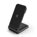 Crong PowerSpot Pivot Stand - Ładowarka bezprzewodowa 3w1 do iPhone, Samsung & Android, Galaxy Watch i słuchawek TWS (czarny)