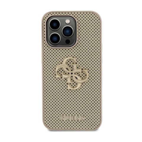 Guess Perforated 4G Glitter - Etui iPhone 15 Pro Max (złoty)