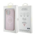 Guess Saffiano MagSafe - Etui iPhone 15 Plus (różowy)