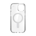 Speck Presidio Perfect-Clear ClickLock & MagSafe - Etui iPhone 16e / iPhone 15 / iPhone 14 / iPhone 13 (Clear / Chrome Finish / 