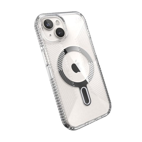 Speck Presidio Perfect-Clear Grip ClickLock & MagSafe - Etui iPhone 16e / iPhone 15 / iPhone 14 / iPhone 13 (Clear / Chrome Fini